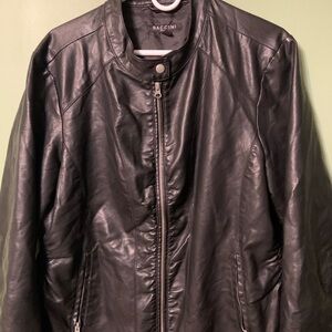 Baccini Faux Leather black jacket size 2XL
